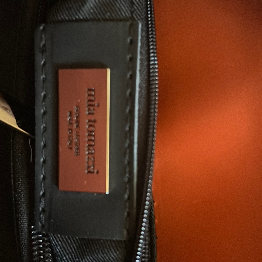 Mia Tomazzi Orange Handbag / Purse with Multi-Colored Handle